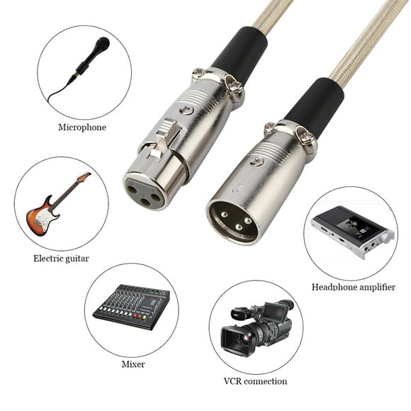 XLR MIC Cable, 3-Pin Durable XLR Cable, Strong For Electric Guitar Microphone
