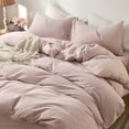 MooMee Bedding Duvet Cover Set 100 Washed Cotton Linen Like Textured