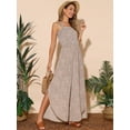 thumbnail image 3 of DARING DIVA Women's Sleeveless Wide Leg Jumpsuits with Pockets M Brown, 3 of 8