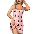 thumbnail image 3 of Aofany Women Babydoll Lingerie Sleepwear Printing Mini Dress V Neck Nightgown Pajamas, 3 of 5