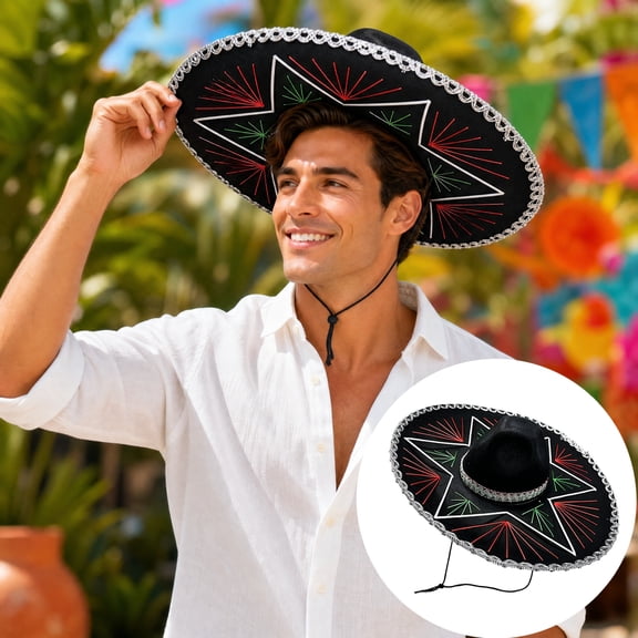 Sombrero Hat for Kids and Adults - Large Brim Traditional Fiesta Costume Hats