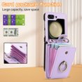 thumbnail image 5 of ELEHOLD Case for Samsung Galaxy Z Flip 7, Crossbody RFID Leather Wallet Phone Case with Ring Stand,Purple, 5 of 8