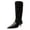 Black, variant on Women Trendy Rivets Studded Kitten Low Heel Mid Calf Boots Pull On Faux Leather Booties Pointed Closed Toe Comfort Dressy Shoes Size 10 Brown