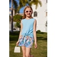 thumbnail image 6 of Arshiner Girl's 2 Piece Summer Outfit Sleeveless T-Shirt and Hawaiian Tropical Boho Shorts, 6 of 8