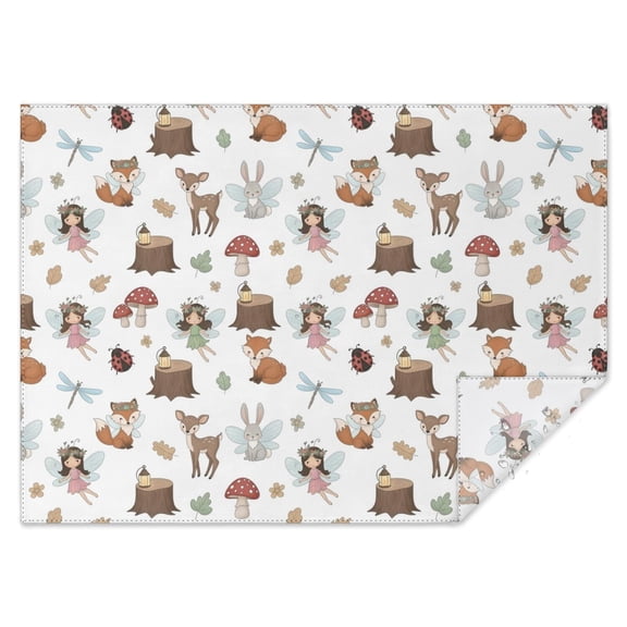 Forest Fairy Princess Pattern Rectangle Tablecloth 60"x84",Waterproof Polyester Rectangle Table Cloth, Wipeable Spillproof Polyester Tablecloth for Dining, Camping, Indoor and Outdoor
