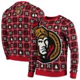 thumbnail image 1 of Ottawa Senators NHL Big Logo Checker Ugly Christmas Sweater, 1 of 2