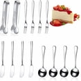 thumbnail image 1 of Chris.W 14PCS Cheese Butter Spreader Knives Set, Mini Serving Tongs Spoons and Forks, Serving Flatware Set Stainless Steel Serving Utensils for Butter and Pastry Making (Silver), 1 of 7