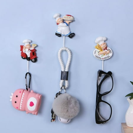 

NUZYZ Hanging Hook Non-slip Self-adhesive Punch-free Cartoon Chief Pattern Wall Hook for Bathroom