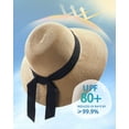 thumbnail image 2 of FURTALK Sombrero de paja para playa para mujer, UV UPF 80+, sombrero de verano con ala plegable para viajes, 2 of 5