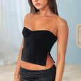 thumbnail image 3 of Camiseta sin mangas corta para mujer Camiseta con abertura lateral Camiseta sin mangas Sin mangas Slim Fit Traje de calle FLhrweasw Nuevo, 3 of 9