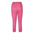 thumbnail image 4 of vigerkar Capri Leggings for Women Lace Trim Yoga Pants High Waisted Tummy Control Cropped Leggings Workout Compression Pant Red, M, 4 of 6