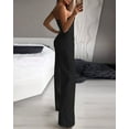 thumbnail image 4 of Miluxas Woman Pants Women Summer Sexy Sleeveless Solid Color Wide Leg Pants Jumpsuits Black 10(XL), 4 of 9