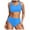 Sky Blue1, variant on Wuxian Women 2 Piece Bikini Set Solid Color Sports Spaghetti Straptankini Sleeveless Vest And High Waisted Shorts Swimsuit