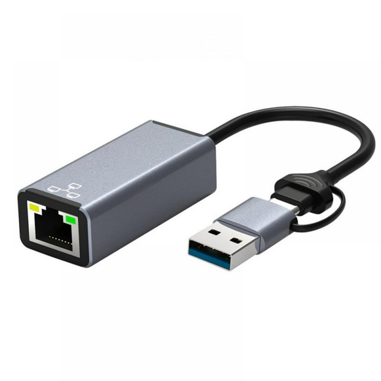 USB C /USB A to Ethernet Type C to RJ45 Gigabit Network for Window/MAC OS/Android/HarmonyOS/Chrome OS/iPad OS/Linux -