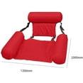 thumbnail image 3 of Foldable Backrest Float Row Pool Hammock Summer Inflatable Foldable Floating Row Chair Swimming Pool Water Sports Hammock，Red, 3 of 6
