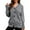 Gray, variant on Women's Sweater Cardigan Solid Color Knitted V-neck Hooded Jacket Single-breasted Long Sleeved Full Open Blouse