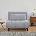 thumbnail image 2 of A&D Home Springfield Polyester Convertible Futon Chair, Light Gray, 2 of 20