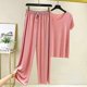 thumbnail image 4 of 2Pcs Set Home Clothes Loungewear Set Casual Short-Sleeved Women's Homewear Suit T-Shirt Pants Loose, 4 of 4