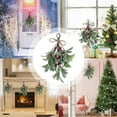 thumbnail image 7 of Deyuer Artificial Mistletoe Branch Christmas Hanging Faux Mistletoe Ornament with Bow Glitter Leaves Simulated Mistletoe Branch for Garland Bouquet Door.White 1pc, 7 of 7