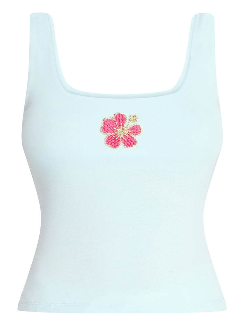 No Boundaries Embellished Tank Top, Women's XXS-XXL - Walmart.com