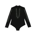 thumbnail image 3 of TSSOE Kids Boys Glittery Rhinestone Gymnastic Dance Leotard Long Sleeve Athletic Ballet Dance Skating Dancewear Black 8, 3 of 5