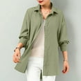 thumbnail image 2 of Ropa de trabajo,Camisa de lino con cuello en V para mujer, blusa informal de manga 3/4, top holgado de poliéster, ideal para primavera y otoño, sopatenor, 2 of 9
