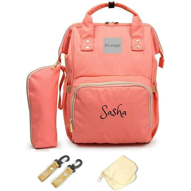 PERSONALIZED Diaper Bag Backpack Monogram Baby Bag Orange