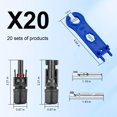 thumbnail image 2 of MOOKEERF Solar Connectors - 20Pairs / 40PCS Solar Panel Connector Male Female with Dual Spanners IP67 Waterproof, 2 of 6