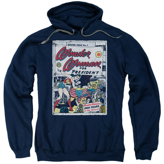 DC Comics WW For President Adult Pullover Hoodie Sweatshirt Navy