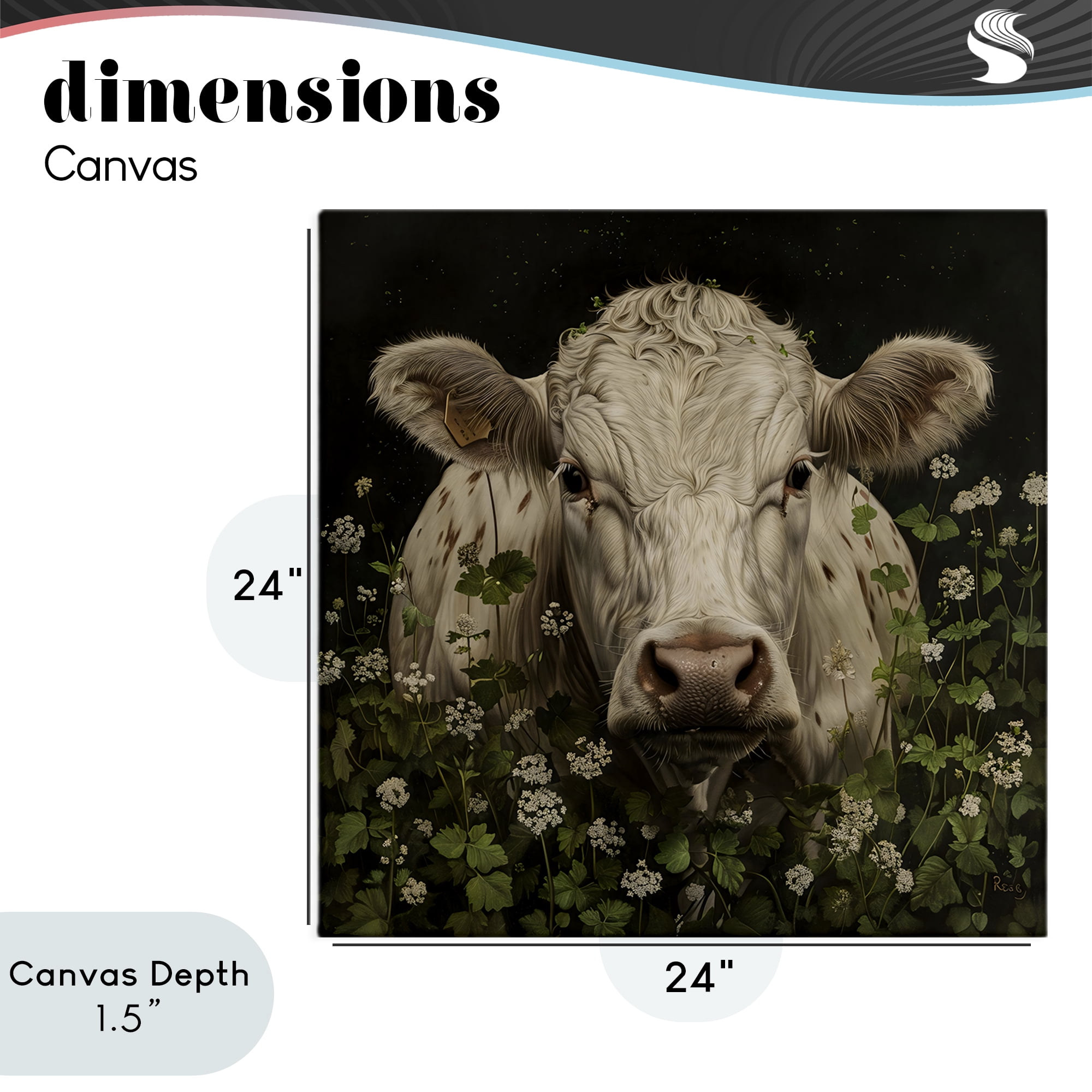 Stupell Industries Cow in the Green Meadow Canvas Wall Art, design by Creative Studio