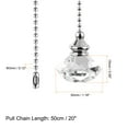 thumbnail image 6 of Uxcell Ceiling Fan Pull Chain Decorative Crystal Chain Extension Diamond Pendant Clear, 6 of 6