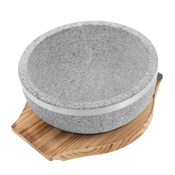 WEAVILUX korean cuisine bowl Stone Bowl Grey Open Flame Cooking Home Cooks Kitchen Use 1 Set