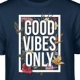 thumbnail image 5 of Teelocity Good Vibes Only Graphic T-Shirt (X-Large - Standard Fit, Navy Square), 5 of 16