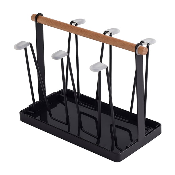 Matsuzay Portavasos de drenaje Hogar Antideslizante Portavasos de agua portátil Durable Bandeja integrada Portavasos Extraíble Sala de estar Cocina Organizadores de utensilios de cocina Negro Matsuzay HA025829-01