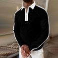 thumbnail image 2 of Camisas de hombre con cuello vuelto y cierre de cremallera, tops a juego de colores, informales, ajustados, básicos Pompotops oipoqjl27257, 2 of 3