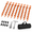 Orange-8 Pack, variant on Black 8 Pack Spiral Trampoline Anchors Heavy Duty Ground Anchor Kit