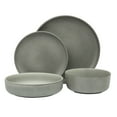 thumbnail image 2 of Gibson Soho Lounge Pasco 16 Piece (Service for 4) Plates and Bowls Double Bowl Reactive Glaze Dishes Stoneware Ceramic Dinnerware Set - Grey, 2 of 13