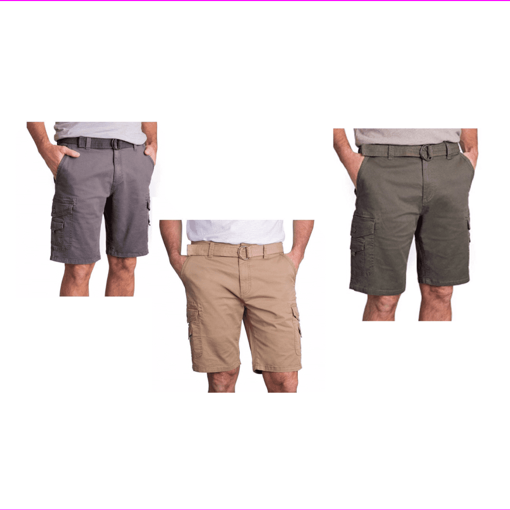 Wearfirst Men's Belted Cargo Short (Khaki, 32) - Walmart.com