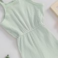 thumbnail image 6 of Bagilaanoe Toddler Baby Girl Cami Jumpsuit Sleeveless Ribbed Romper Overalls 12M 18M 24M 3T 4T 5T Kids Flare Pants Summer Clothes, 6 of 7