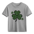 thumbnail image 2 of LEKWK Girl's St. Patrick's Day T-Shirt Love Clover Graphic Print Short Sleeve Crew Neck Tee Soft Jersey Knit Top Holiday Party Outfits, 2 of 9