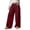 Red-1, variant on Women's Wide Leg Sweatpants Thick Thermal Drawstring Pants Side Pockets, Elastic Waist, Solid Color, High Waisted Baggy Pants, Straight Leg Trousers, For Daily Wear, Streetwear