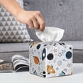thumbnail image 5 of Goofa Cartoon Planets Tissue Box Cover PVC Leather Tissue Holder Square Facial Tissue Case Facial Paper Organizer Dispenser for Bathroom, Vanity Countertop, 5 of 8