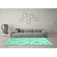 thumbnail image 3 of Ahgly Company Indoor Rectangle Abstract Turquoise Blue Contemporary Area Rugs, 4' x 6', 3 of 4