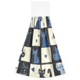 thumbnail image 7 of Yayeee Kitchen Hanging Hand Towels Set of 2 with Loop Bathroom Absorbent Tie Towel, Black and Blue Cat, 7 of 7