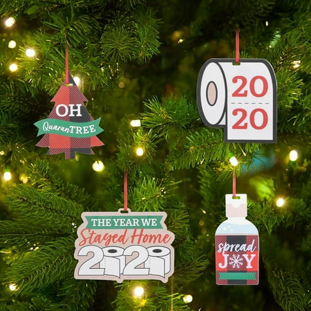 

TUOBARR Christmas Drcoration PVC Art Personalized 2022 Christmas Pendant Christmas Holiday Decor 4Pcs