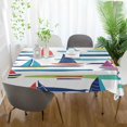 thumbnail image 3 of Yayeee Tablecloths 54" x 72" Rectangle Wrinkle Resistant Party Table Cover, Colorful Sailboats, 3 of 8
