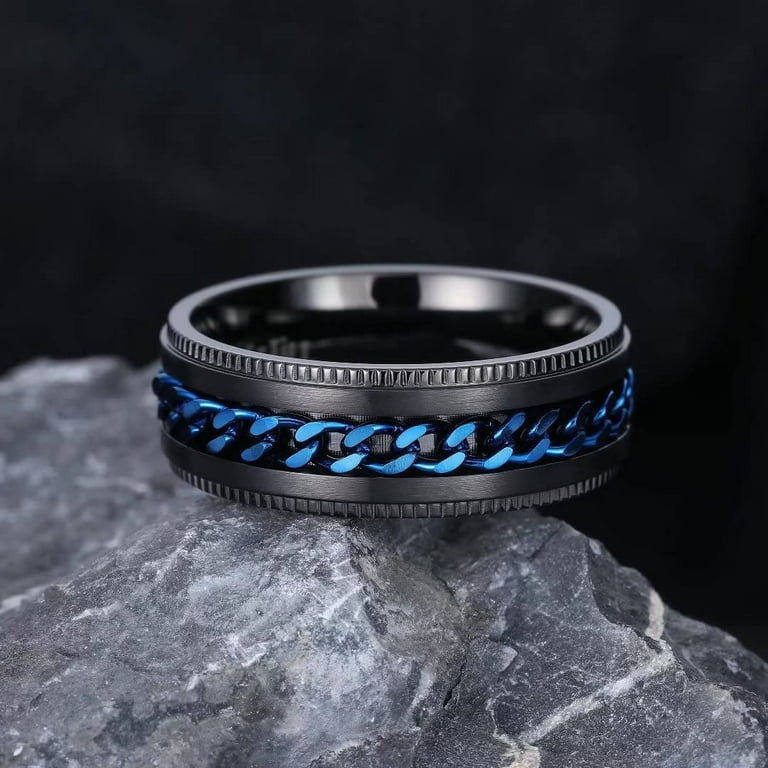 Yazi Intertwine 8mm Spinner Ring Stainless Steel Fidget Ring