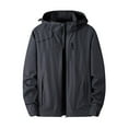 thumbnail image 2 of BOOMILK Rain Jackets for Men Fall Winter Solid Color Windproof Rainproof Hooded Coat Breathable Outdoor Jacket Army Green, 2 of 9