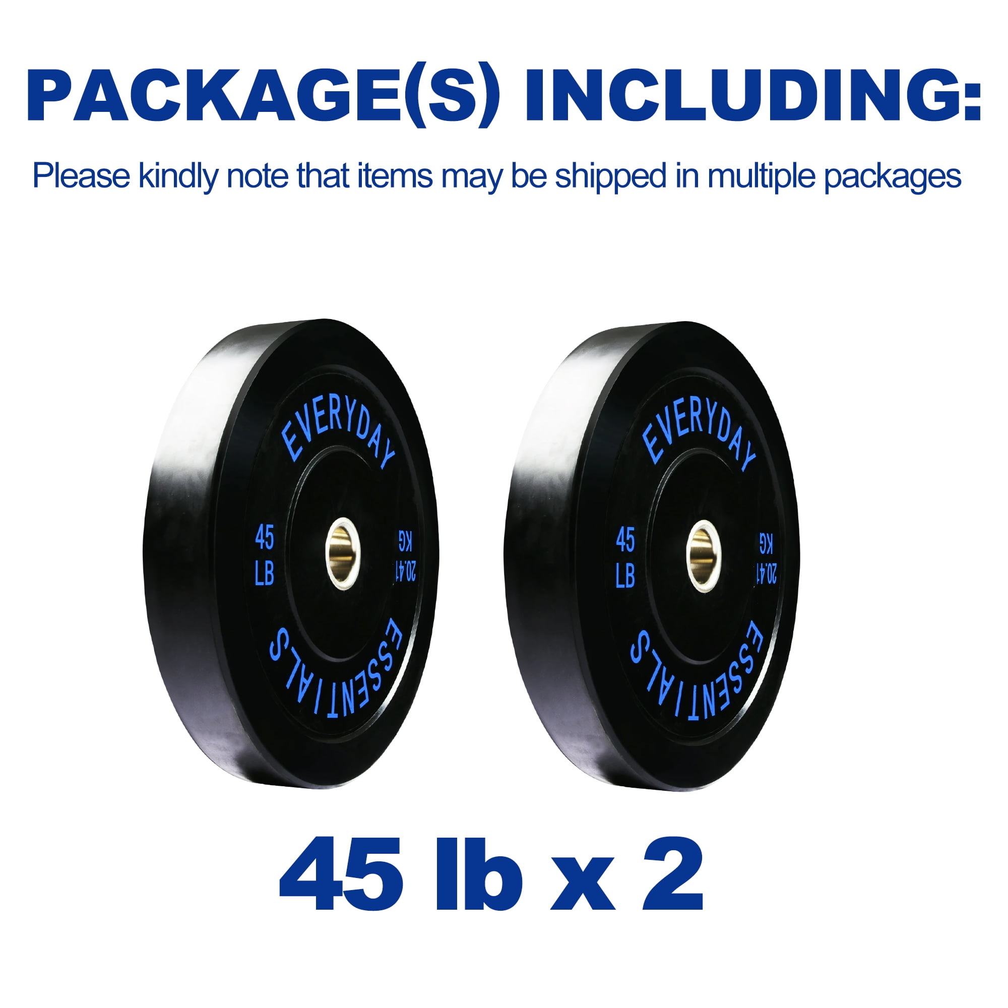 (3 pack) BalanceFrom Olympic Bumper Plate Weight Plate, 45 lbs Pair Black