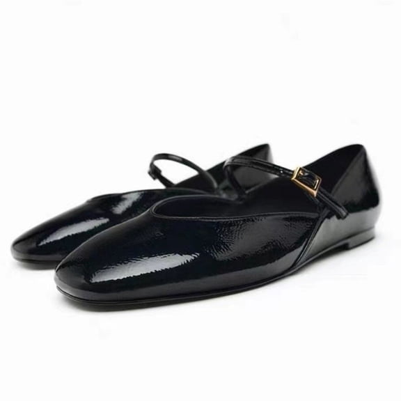 BERANMEY Mary Jane Ballet Slippers for Women Square Toe Slip On Ballet Flats Shoes Low Heel Walking Shoes Women with Easy Buckle